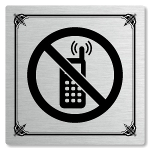 Zákaz telefonování, 148x148mm, stříbrná, Nebraska